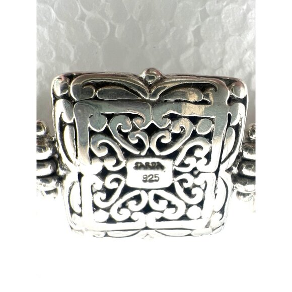 Sterling Silver Panel Bracelet Byzantine Medalion Toggle Clasp Sarda J Sherman - Picture 8 of 9